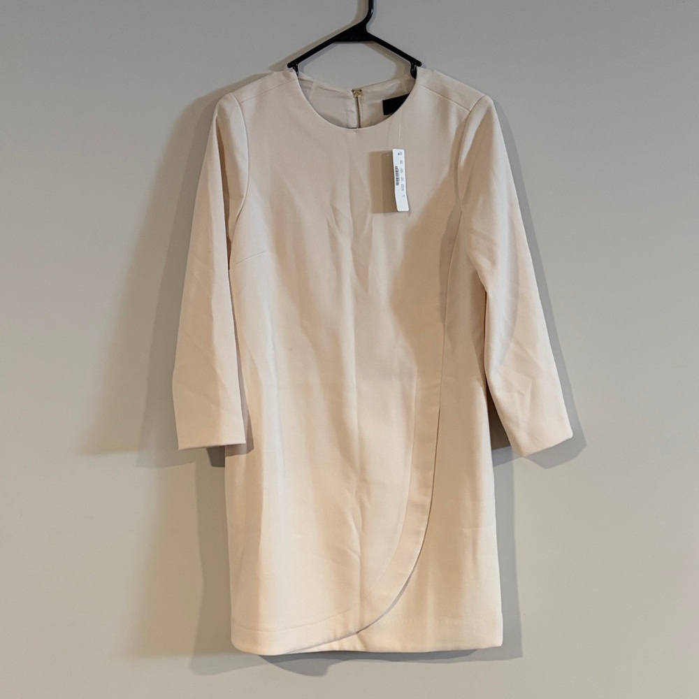 J. Crew Chic Cream Long Sleeve Dress